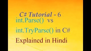 What is difference Between intParse amp intTryParse in C Explained in Hindi [upl. by Otinauj]