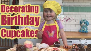 Decorating Birthday Cupcakes with 3 Year Old Chef Susie [upl. by Rosemary]