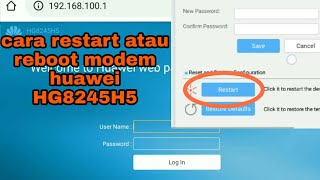 Cara restart modem indihome huawei hg8245h5 melalui sistem [upl. by Herbst]