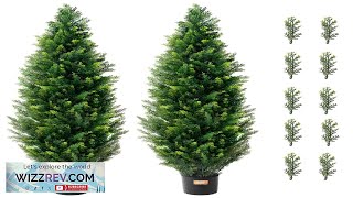 VEVOR 2 Pack 4 Artificial Cedar Topiary Tree Faux Plant UV Decor Review [upl. by Noneek]