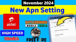 Airtel Latest November Apn Setting  Full Speed Internet  Best Network Apn Setting  High Speed [upl. by Burrton]