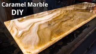 Caramel Marble How I made My Own Countertop for Much Less  Stone Coat Epoxy [upl. by Hermes]