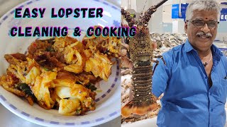 Lobster Cleaning amp Cooking  Rock Lobster Fry in Tamil  Crayfish fry  Lobster recipe [upl. by Onida]