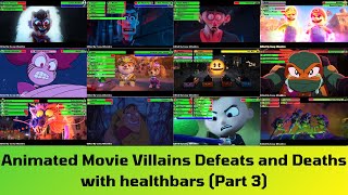 Animated Movie Villains Defeats and Deaths with healthbars Part 3 [upl. by Luemas]