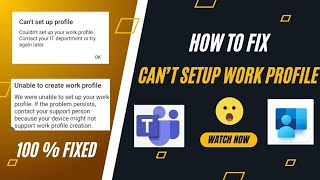 How to fix quotCant setup work profilequot Microsoft Intune  Company portal  3 solutions to fix [upl. by Recor]