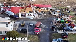 Drone video shows tornado destruction in Wisconsin [upl. by Frieder493]