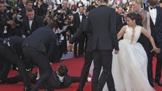 SHOCKING America Ferrera ambushed by man who climbs under her dress at Cannes Film Festival [upl. by Cade]