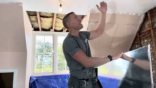 How to fix insulated plasterboard and plastering a very old cottage [upl. by Reamy315]