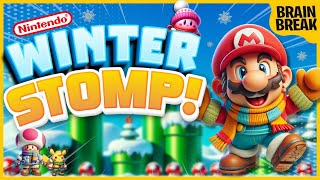 Nintendo Winter Stomp  Mario Brain Break  Freeze Dance  Just Dance  Go Noodle [upl. by Gare]