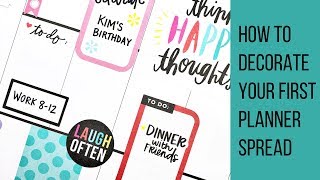 Planner 101  How to Decorate Your First Planner Spread  Classic Happy Planner [upl. by Romelda]