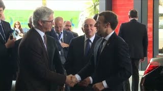 Emmanuel Macron arrive au sommet UAUE à Abidjan [upl. by Leur]