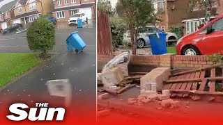 TORNADO hits Britain destroying trees amp brick walls in severe UK weather [upl. by Cirdla]