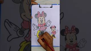 Minnie mouse 🐁 minniemouse minnie disney coloring art shorts [upl. by Mathilde266]