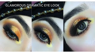 Glamorous dramatic eye look v easy amp quick look step by step tutorial for beginners [upl. by Eibob]