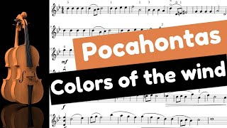 Pocahontas  Lair du vent  Violon débutant Colors of wind Violin Beginner [upl. by Saphra]