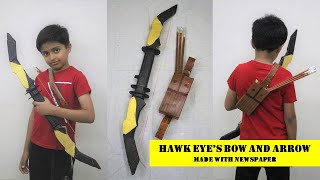 I made Hawk Eye Bow and Arrow with newspaper  Easy DIY Avengers Paper Weapon  Best Out of Waste [upl. by Hourihan482]