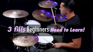 3 Easy Drum Fills That Rock BeginnerIntermediate Drum Lesson [upl. by Eynaffit652]