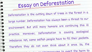 Essay on Deforestation  Paragraph On Deforestation [upl. by Pacifica621]