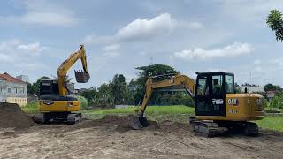 Komatsu PC78US VS CAT 3055E2 excavator backhoe komatsu caterpillar [upl. by Thirzia]