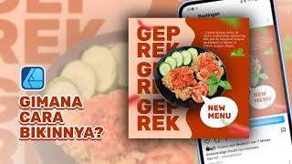 AFFINITY DESIGNER IPAD  BIKIN DESAIN FEEDS AYAM GEPREK [upl. by Neirad476]