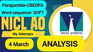 NICL AO PRELIMS ANALYSIS III MY ATTEMPTS III [upl. by Anwat]