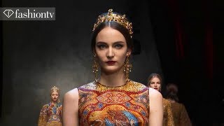 Dolce amp Gabbana FallWinter 201314  Milan Fashion Week MFW  FashionTV [upl. by Virgie131]