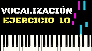 EJERCICIO DE VOCALIZACIÓN 10  Tutorial de Piano [upl. by Nnahgiel]