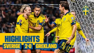 Highlights Sverige  Grekland 20  VMkval  Forsberg amp Isak avgör [upl. by Sirrap915]