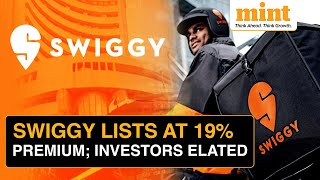 Swiggy Listing Shoots All Losses Market Cap Reaches Above ₹1 Lakh Cr Beats Street Expectations [upl. by Wolsniw]