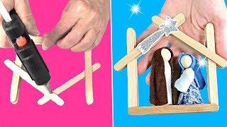 Nacimiento diy con palitos de helado precioso y muy fácil diy Navidad [upl. by Gautious]