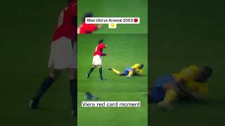 viera red card moment  mu vs arsenal 2003 muvsarsenal moments football footballshorts hystory [upl. by Nerval]