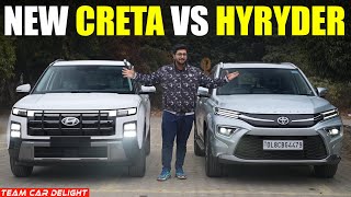 New Hyundai Creta vs Toyota Hyryder  Which one you should Buy  Drive Review [upl. by Eillime]