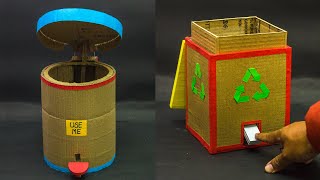 2 Creative Ways to make Dustbin From Cardboard [upl. by Pernell459]