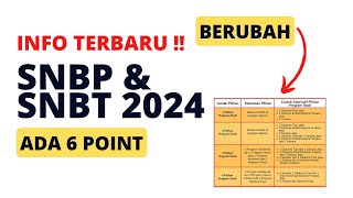 6 POINT PENTING PERUBAHAN SNBP DAN SNBT 2024 [upl. by Anigue]