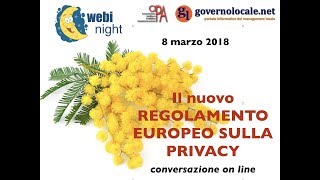 IL NUOVO REGOLAMENTO EUROPEO SULLA PRIVACY [upl. by Procto]