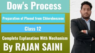 Dows Process  Mechanism  Alcohol Phenol and Ethers  Preparation of Phenol  Class 12 [upl. by Nryhtak714]