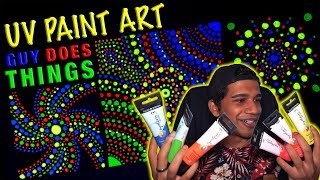 Guy Paints Dots  UV Paint Art  Guy Does Things [upl. by Atilegna]