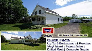 Country Homes For Sale In Maine  214 Calais RD Hodgdon ME Real Estate  MOOERS REALTY 8940 [upl. by Halludba]