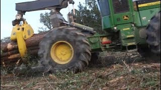 Productivity  John Deere Skidders amp Wheeled Feller Bunchers [upl. by Gilges516]