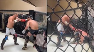 SEAN STRICKLAND PUTS AN ABSOLUTE BEAT DOWN ON A NAVY SEAL DURING SPARRING [upl. by Aitnyc106]