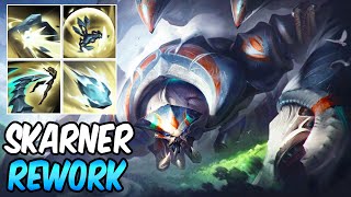 REWORKED SKARNER GAMEPLAY  ABILITIES EXPLAINED  New Build amp Runes  League of Legends [upl. by Conchita]