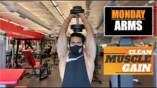 Monday  Arms  CLEAN MUSCLE GAIN program by Guru Mann [upl. by Meli]