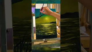 Quiet Lakeshore with dots of moonlight trendingshorts beginnerartist artist art [upl. by Merry]