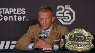 UFC 227 TJ Dillashaw PostFight Press Conference  MMA Fighting [upl. by Dahsar]