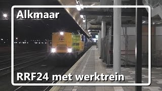 Gloednieuwe RRF24 komt door station Alkmaar met werktrein [upl. by Besnard859]