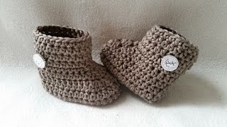 Häkeln Babystiefel  Winterschuhe  Bootie  Teil 2 Seite mit Untertitel by BerlinCrochet [upl. by Buckingham699]