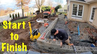 How to build raised paver patio  Techo Bloc [upl. by Nomled]