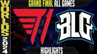 T1 vs BLG Highlights ALL GAMES  Worlds 2024 GRAND FINAL  T1 vs Bilibili Gaming [upl. by Nref]