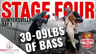 BIGGEST BAG OF MY LIFE 2023 Lake Guntersville Bass Fishing Tournament  BPT Stage Four Day 1 [upl. by Azila]