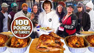 Cooking 100 Pounds Of Turkey For The Homeless [upl. by Gae]